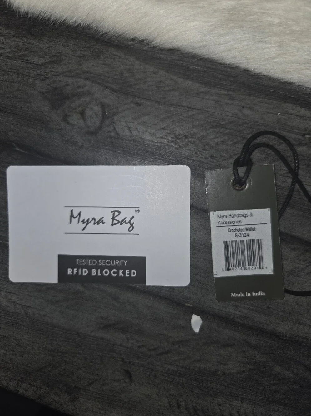 Myra Brown Leather And Calf Hair Organizer Wallet with RFID.
